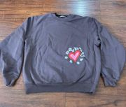 NEW MADHAPPY HEART BROWN SWEATSHIRT SZ MEDIUM M