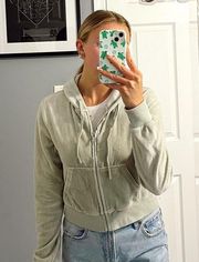 Brandy Melville John Galt  Light Green Velour Sweatshirt