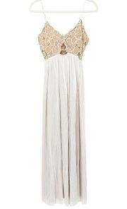 Tularosa Revolve Womens Boho Beachy Floral Lace Bryce Maxi Dress Size XS Ivory