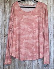 Women's Zelos Pink Camo Camouflage Long Sleeve Top Shirt Thumbholes Size 4X