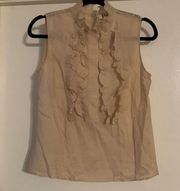 EUC Chloe dusty pink ruffled sleeveless blouse