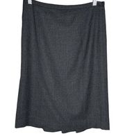 Talbots Skirt Womens 2 Gray Pencil Skirt Ruffle Back Neutral Minimalist Feminine