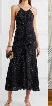 Alice McCall Oscar Ruched Polka Dot Maxi Dress Black White Size US 8