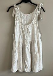 PacSun Lottie Moss Women’s Cream Tie Shoulder Linen Blend Dress XS