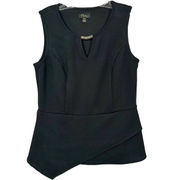 Thalia Sodi Women's Asymmetrical Hem Cut Out Sleeveless Top Black Size Medium