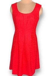 Black Label By Evan-Picone Women's Red Floral Lace Fit & Flare Dress Size 8