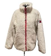 Tommy Hilfiger  Women's Fuzzy Jacket, Sail Cloth White size M