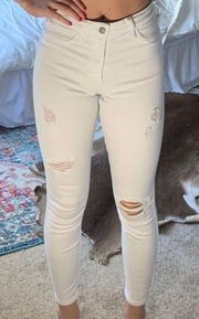 White  Ripped Skinny Jeans