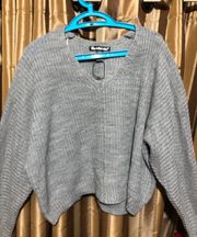 Gray Sweater Cardigan-