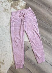 Full tilt pink pink velour jogger sweatpants