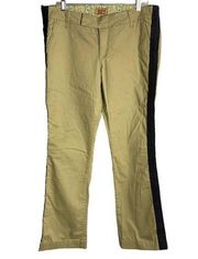 Vintage 90s nobo Mid Rise Straight Leg Pants 15 Tan Button Zip Pockets Stripe