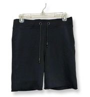 Womens Sweatshorts Black Stretch Dark Wash Drawstring S New