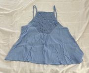 crochet high neck tank top Size 6 Condition: NWT Color: blue  Details : - Lined - Adjustable straps