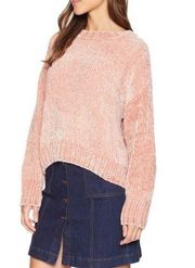 Sanctuary Mock Neck Chenille Pink Sweater Size XS