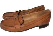 Naturalizer Camel Leather Penny Loafers Womens 7N Comfort Slip On Shoes
