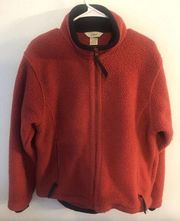 LL Bean Vintage Teddy Fleece Jacket~Full Zip Front~Women’s Medium~Pockets~EUC