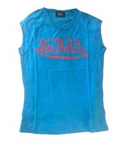 Von Dutch NEW Women’s Blue Red Short Sleeve Raglan Tee T Shirt Top. 
65% Polyest