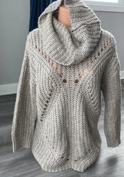 Dreamers Beige Loose Knit Cowl Neck Sweater S Soft Cozy E6