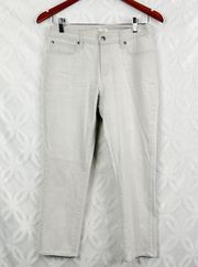 Eileen Fisher Organic Cotton Light Gray Cropped Jeans Size 8