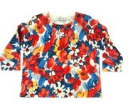 Alfred Dunner Floral Sweater size PL Large Petite Beaded 3/4 Bright Womens LP