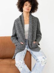 Lovestitch KnitOpen Front Heavy Cardigan in a Gray Wash Color