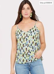 Evereve Allison Joy Mia Multicolor Leopard Sleeveless V Neck Cami Tank Top Sz M