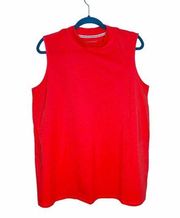 NWOT Woman Within Red Pink Mock Neck Sleeveless Jersey Knit Blouse