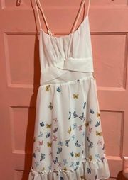 Beautiful white silk lined butterfly  dress great for special occasions