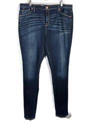Mossimo Curvy Skinny Dark Wash Stretch Denim Skinny Jeans Jeggings Plus Size 18