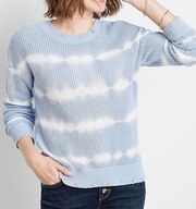 Maurices NWT Blue Tie Dye Destructed Pullover Sweater Size Small