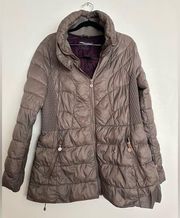 Bernardo Gray/Purple quilted primaloft puffer zip up jacke