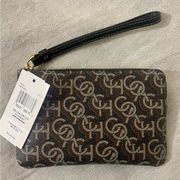 Coach NWT Corner Zip Wristlet w/Monogram COACH Print Black/Multi