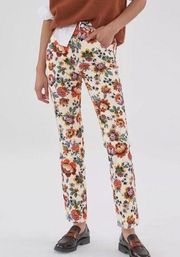 Anthropologie Pilcro Slim Floral Jeans High Rise Ankle Cigarette Womens Size 27