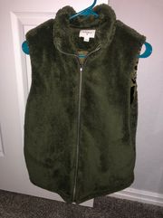 Green  Fuzzy Vest