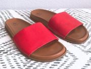 Aquatalia Slide Sandals Leather Red, Size 6 NEW