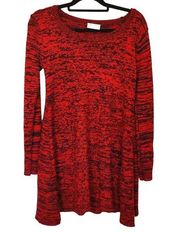 Bobbie & Brooks Size Medium M Red Black Sweater Dress Long Sleeve Warm Soft Cozy