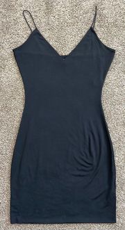 Black Slim Fit Slip Dress