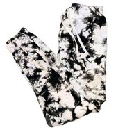 Black & White Marble Tie Dyed Jogger Sweatpants Women’s Size Small Athleisure!