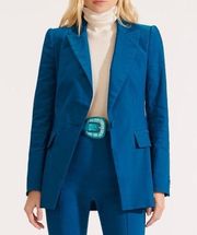 Veronica Beard Cerulean Teal Blue Long & Lean Dickey Jacket Blazer Size 4 NWT