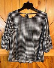 Maurice's  Buffalo check black white blouse size 1￼(3034)