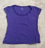 New York & Company Purple Delicate Scoop Neck Tee