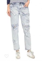 Awesome Baggies Light Acid Wash Distressed Jeans