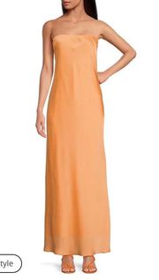 Satin Strapless Maxi Dress