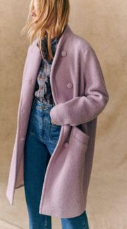 HARD TO FIND NWT  ARSÈNE long COAT Pastel Lavender purple wool SZUS 10