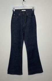 Moussy Vintage MVS Flare Dark Wash Indigo Cropped Jeans Size 25