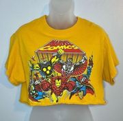 Marvel Women’s Yellow Cropped Graphic Tee Size Medium