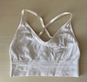 NWOT The  white ribbed racer back bralette / crop top