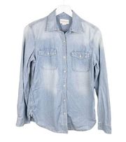 Denim & Supply Ralph Lauren Chambray Light Wash Denim Button Down Shirt Small