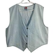 Vintage Kevin G Sportswear Denim Light Wash Western Vest 100% Cotton One Size XL