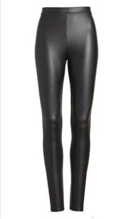 Faux Leather Leggings Black XS